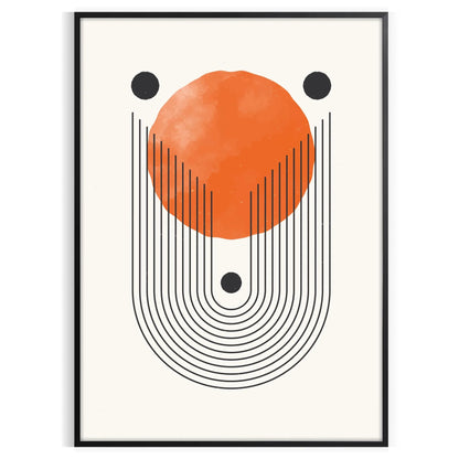 space Boho Chic Wall Art abstract bohemian design gray green tones stylish gift unique home accent poster decor ready standalone print