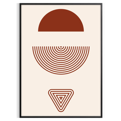 space Boho Framed Wall Art abstract poster stunning blend gray red hues perfect touch bohemian charm unique gift striking decor piece frameless style