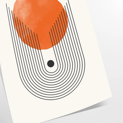 space Boho Chic Wall Art abstract bohemian design gray green tones stylish gift unique home accent poster decor ready standalone print