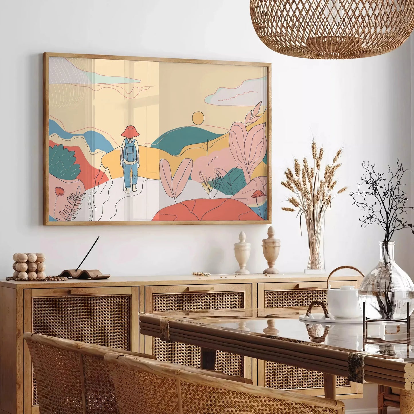 space vibrant Boho Abstract Wall Art Poster perfect blend colorful bohemian charm eye artwork ideal splash creativity gifting versatile sizes A4 cm A0