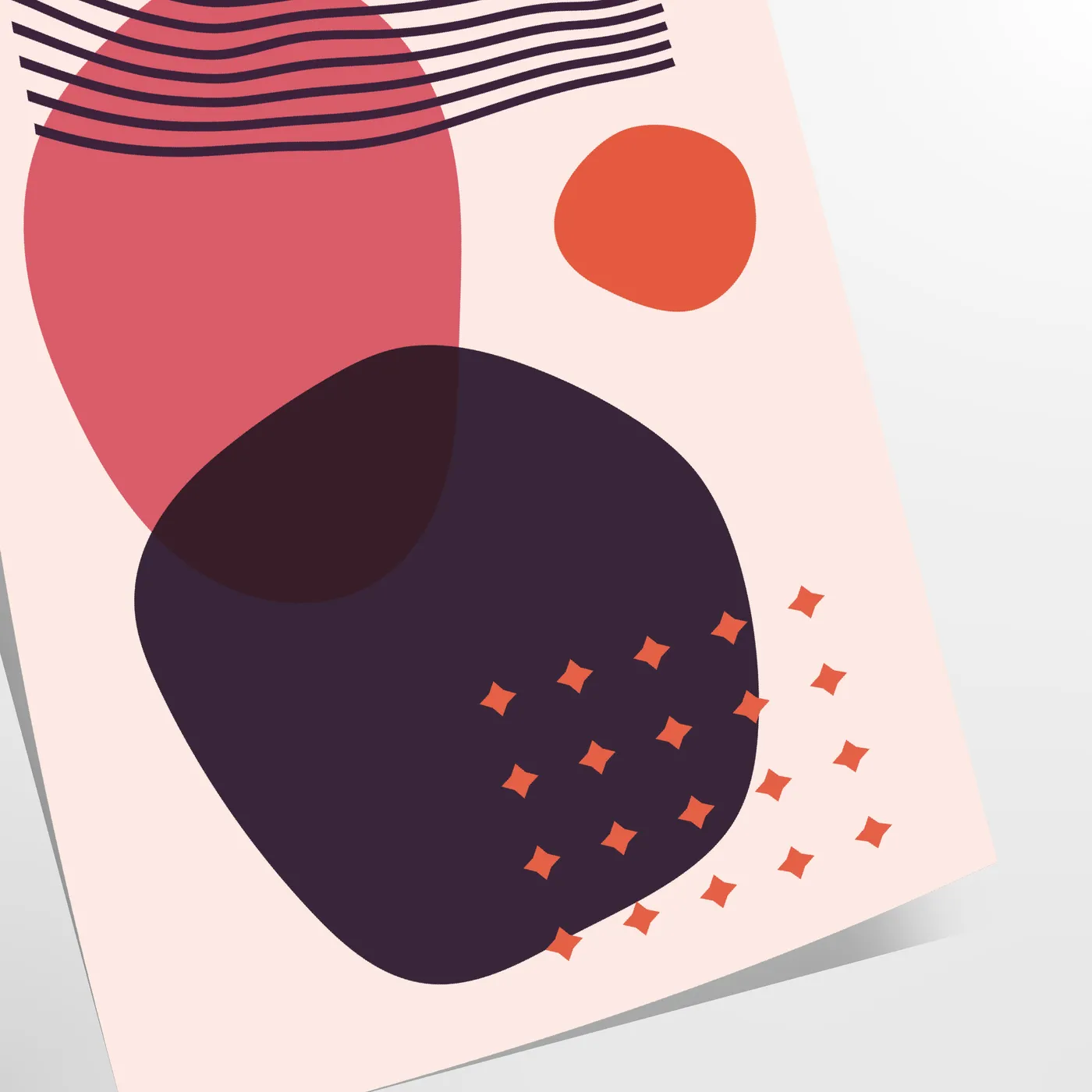 space Boho Wall Art Prints abstract bohemian poster vibrant orange red hues stunning focal point gift home artwork available standalone print